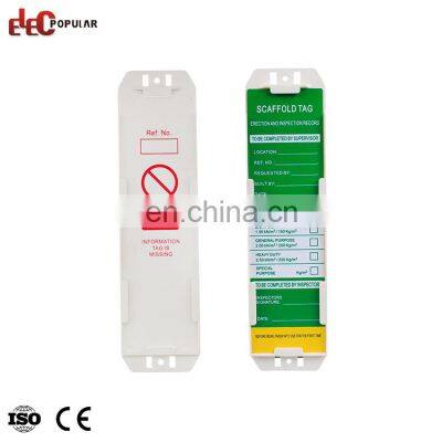 Industrial Use ABS Engineering Plastic Safety Scaffold Inspection Tags