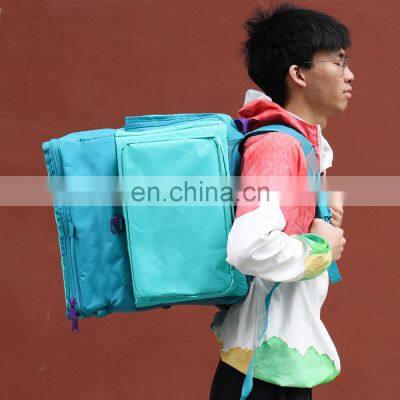 Large Motorcycle Waterproof Custom Print Backpack Insulated Food Delivery Cooler  Bag