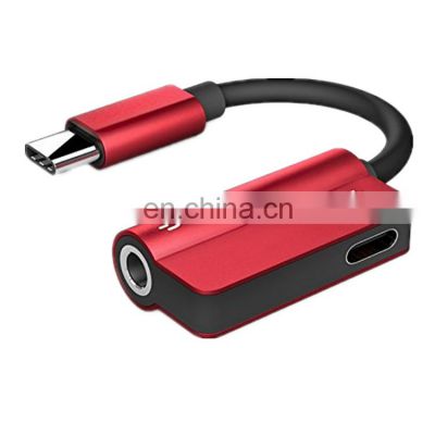 Multifunction 2 In1 Audio Charging Connector Cable Type C To 3.5Mm Headphone Jack Adapter