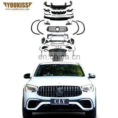 Genuine Car Bumper For 2020 Benz GLC C253 X253 Coupe Upgrade GLC63S AMG Body Kits Grille Wheel Arches Rear Diffuser With Tips