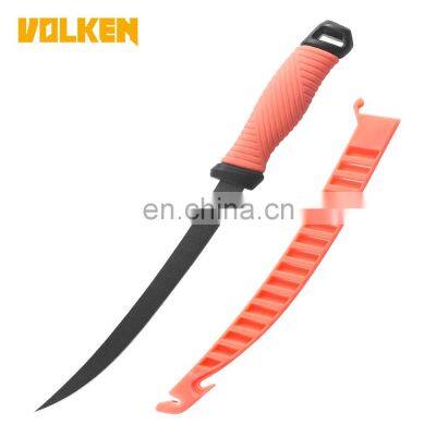 New Outdoor Fishing Tool Fishing Knife TPR&ABS Handle Non-slip Portable Fillet Knife Black Coated Stainless Steel Fish Knife