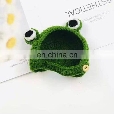 Hot Sale Woven Frog Pet Hats, Earwarmer Cute Bucket Frog Hat With Ruffles Vietnam Supplier Cheap Wholesale photo-4