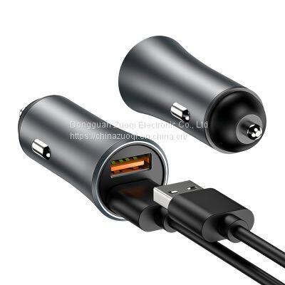 12/24В 5В 2.4А Мини быстрый зарядник USB TYPE-C высококачественный двойной автомобильный зарядник USB