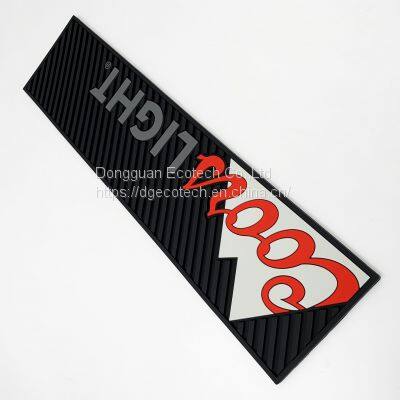 OEM Brand Logo PVC Rubber Beer Bar Mat Eco Water Proof PVC Drinking Bar Rail Mat Silicone Bar Mat Spill Bar Mat photo-4