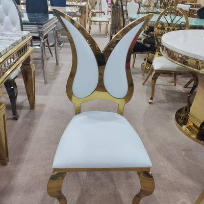 Dining chair stainless steel gold wedding dining chairs modern luxury chair