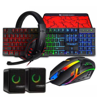 Top selling TF850 wired keyboard and mouse set desktop laptop computer universal with led light