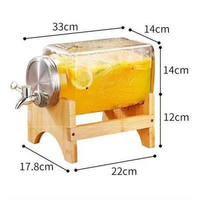 Large - Capacity Glass Beverage Dispensers W/Stainless Spigots. Airtight Lids. Wooden Stand. Ideal for Parties & Daily Drinks! photo-5
