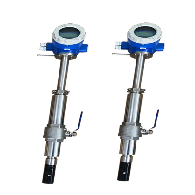 Plug-in electromagnetic flowmeter, continuous flow in pipeline, top-mounted or side-mounted