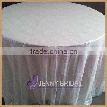 SQN64#40 custom sequin white round tablecloth wedding