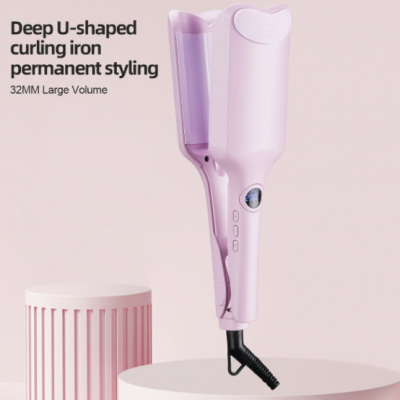 Hot Selling Chicken Rolls Curler/multi Gear Temperature Regulating Big Wave Water Corrugated Two Tube Curling Stick（Wechat:13510231336）