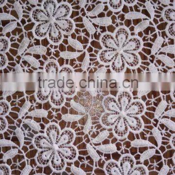 Wholesale Embroidery Fabric Polyester Full Lace Milk Silk Water Soluble Full Lace Fabric For Garment Accessory With Ladies Cloth photo-4