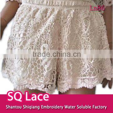 Summer Ladies Hot /embroidery Water Soluble Lace Cotton Lace Short