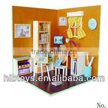 DIY 3D doll house log cabin,simulation house toys