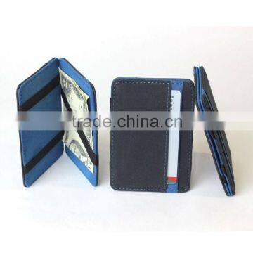 Fashion PU leather magic flip wallet with colorful combination