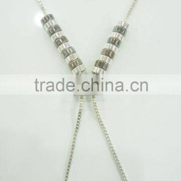 FASHION 2 TONE PLATE MAGNETIC BEADED BRACELET photo-2