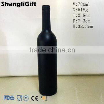 780ml Black Matte Glass Wine Bottle With Cork 26oz Wine Bottle