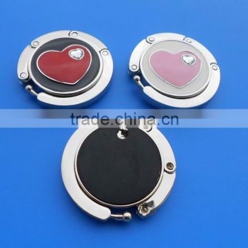 round silver new black red & pink diamond Foldable Handbag Hangers