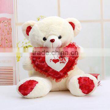 Stuffed soft plush bear with love heart, nice gift toys, New!