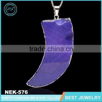 yiwu punk shining moon natural stone mens necklace for men