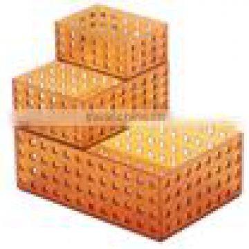 rectangular plastic organizer box with hollowed lid