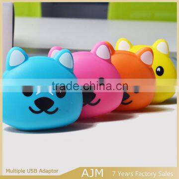 Silicone dog design multi-function 3in1 usb cable