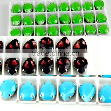 Factory direct sales color glass gem beads, Rhinestone claw setting opal fancy stones