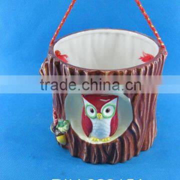 Ceramic owl pot