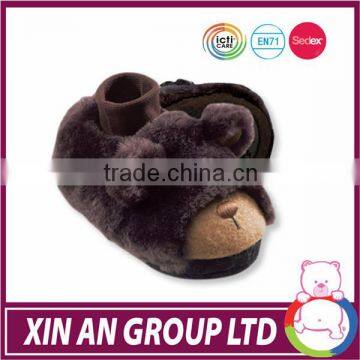 Custom Autumn Winter animal shape plush slippers for women