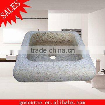 square sahpe yellow granite sink