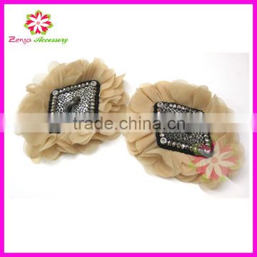 Chiffon rhinestone flower, chiffon flower