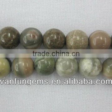 polished round bead natural gemstone piscasso jasper