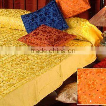 Beautiful Ethnic Handwork Beddings,Wholesale handmade Embroidered Mirror work Bedspreads Shipping World wide