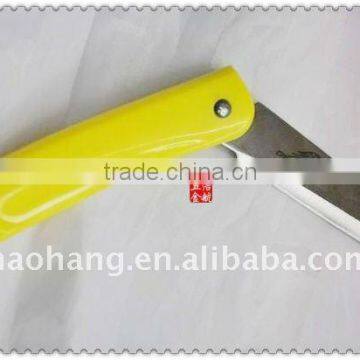 High quality yellow handle stainless steel folding knife set,blades and knives