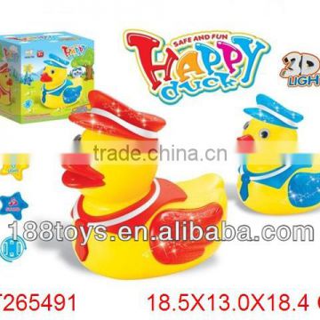 Safe and funny yellow plastic B/O duck toy with light & music