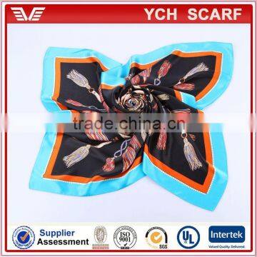 No MOQ Custom brand logo print silk scarf