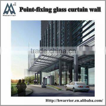 Modern point-fixing glass curtain wall for commercial buiding