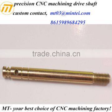 precision machining yellow zinc plated micro drive shaft