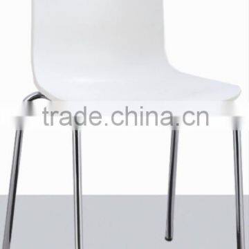 new design ABS seat dining chair with chromed legs