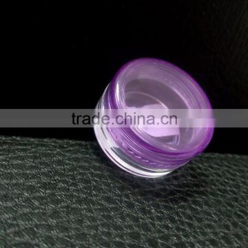 5g clear Plastic cosmetics Jar with purple lid A-4