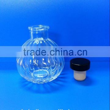 wholesale 55ml pumpkin aroma glass reed diffuser bottle decorative with gold/sliver/black screw lid