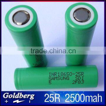 strong green version samsung 35a 18650 battery 2500mah high drain samsung inr18650-25r original samsung 25r battery