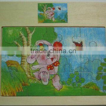Mini Rabbit Animal Puzzle Wooden Jigsaw Puzzle