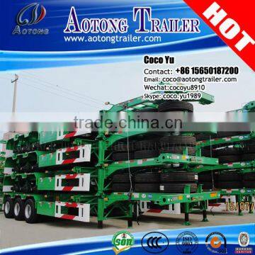 Madagascar shacman f3000 tractor 6x4 skeleton flatbed 3 axles container shipping tandem 40ft chassis trailer truck price