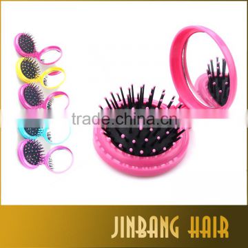 New style folding plastic travel folding comb with mirror