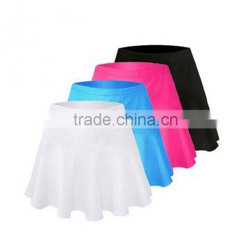 Custom plain design cheap girls polyester netball skort