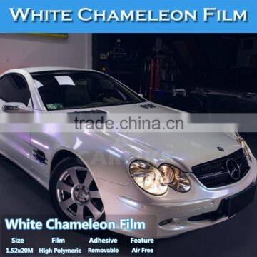 CARLIKE Brand Chameleon Pearl White Glossy PVC Film Red For Car Sticker photo-6