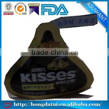 Custom made China laminated heart shaped stand up plastic coffee packaging bags pouch