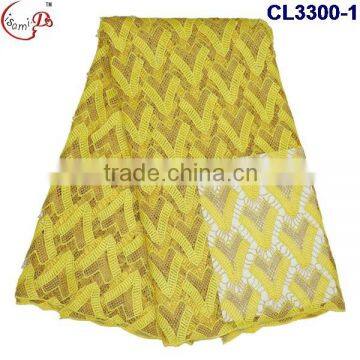 CL3300 Cheap price good quality latest design cord lace fabric for women