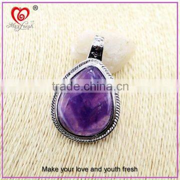 Wholesale single stone pendant rose quartz purple pendant jewelry rough stone pendant