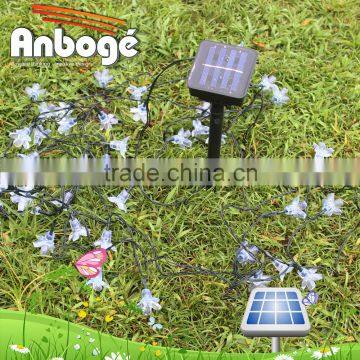 new products Artificial flowers 20LED Double lotus LED solar strig lights for christmas, party, home, garden, fence decoration